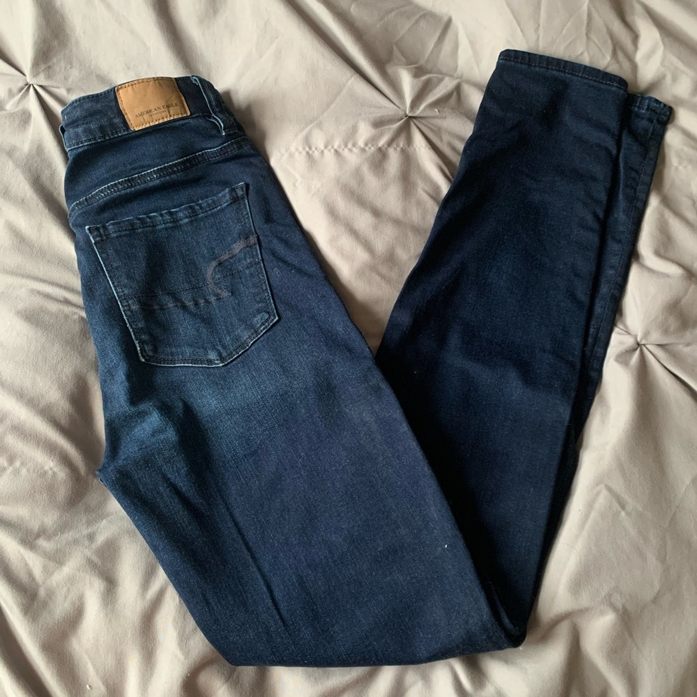 High waisted denim jeans